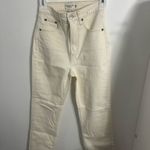 Abercrombie & Fitch Abercrombie Cream Ankle Straight Ultra High-Rise Jeans Photo 7