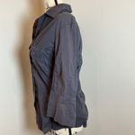 James Perse  Gray Button Up Shirt Roll Tab 3/4 Sleeve Utility Pockets Size 4 Photo 2