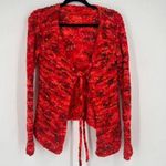 Handmade Hand Knit Loose Knit Colorful Front Tie Cardigan Boho Hippie Y2K Medium Photo 2