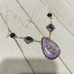 Handmade Lepidolite Amethyst Sterling Silver Necklace Photo 4