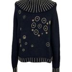 MARNIE WEST Vintage Black Gold Beaded Sweater Size M Size M Photo 0