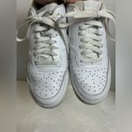 Nike White Court Vision Woman’s Low Top Athletic Trendy Streetwear Shoes Sz 9.5 Photo 1