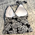LAUREN RALPH LAUREN Women’s Paisley Halter Tankini Top, Black/White,12 Black Photo 1