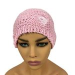 Reebok  Women's Pink Knit Beanie Rams Logo One Size Fits All 100% Acrylic Photo 0