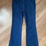 Nine West Kick Flare dark wash denim bootcut jean ~ raw hem ~ women’s size 8 Photo 7