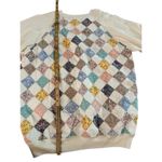 Hanes Vintage  Women's Cream quilted patchwork Crew Neck Sweater Size XL Photo 4