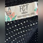 FCT with love Womens V Neck Ribbed Knit Sweater Pullover Back Detail Cozy Casual Black Size L Photo 7