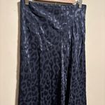 EXPRESS NWT  Midi Slip Skirt in Navy Blue Metallic- Size Medium Photo 3