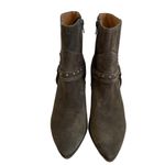 Lucky Brand  Women’s Majoko Suede Mid-calf Harness Boots Size 7.5 Dark Moss Green Photo 2