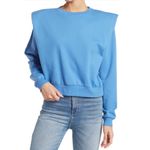 Buffalo David Bitton NWT  Indiana Padded Shoulder Sweatshirt In Forever Blue Photo 1