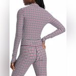 Bandier NWT  Women’s Brio 1/4 zip long sleeve Houndstooth Bodysuit Photo 2