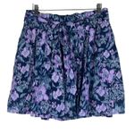 Old Navy NWT Mini Skirt Womens 6 Purple Blue 100% Cotton Belted Pleated Preppy Photo 1