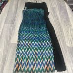 BCBGMAXAZRIA  Black Elegant Multicolor Chevron Dress; Small Women’s Photo 1
