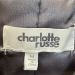 Charlotte Russe Womens M Jacket Gray Velvet Bomber Full Zipper w/ Pockets Padded Photo 2