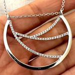 LC Lauren Conrad Lauren Conrad silver tone rhinestone pendant necklace Photo 1
