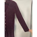 VTG Rabbit Designs Burgundy Sparkle Button Front Cardigan Tunic Petite Size 8 Purple Photo 8