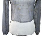 superdown Janice Sheer Top Grey Metallic Stars Constellation Womens Size XS Photo 3