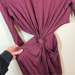 & Other Stories & Other Stories Cut Out Waist Long Sleeve Fitted Midi Dress Burgundy Maroon M Photo 8