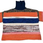 Knox Rose NEW Striped Grey Wolf Turtleneck 3/4 Bell Sleeve Sweater size XL Photo 2