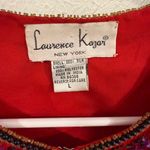 Laurence Kazar Vintage Silk Beaded Cropped Jacket Large EUC Red Photo 3