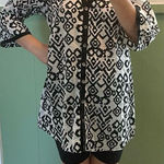 Peppermint  Bay St Barts V Neck Button Down Short Sleeve Blouse Top Womens S Photo 0