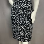 Elie Tahari For Nordstrom Dress Women Size 8 Black White Ruffle Front Sheath Photo 2