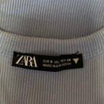 ZARA Blue Ribbed Sleeveless Racerback Stretch Knit Mini Bodycon Tank Dress Sz S Photo 5