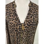 Michael Kors Leopard print and houndstooth plaid women’s size small blouse Photo 5