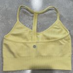 Y Back Ribbed Tank Athletic Bra Lemon‎ Yellow Photo 1