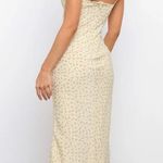 Floral dress maxi Strappy tie creamy yellow sexy Photo 5