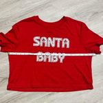 Colsie Santa Baby Crop Tee Size Medium Women’s Red Photo 4