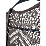 Brown Crochet Knit Long‎ Sleeves Open Front Long Cardigan Womens Size L Size L Photo 4