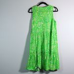 Lilly Pulitzer  Lorina Cotton Swing Tiered VNeck Limeade Its A Spring Thing Dress Photo 3