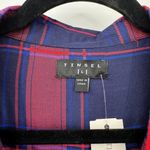 Stitch Fix Tinsel Hattie Button Down Top Womens Large Red Blue Plaid Viscose NEW Photo 3