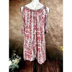 Free People  Good Morning Embellished Tunic Top Printed Cold Shoulder M Photo 9