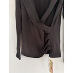 NWT OGL Collared Surplice Top ProWarm Eco Mousse Black Size Medium Photo 4