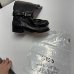 Michael Kors Boots Womens US 7.5 Black Stockard Leather Riding MK Logo Tall Photo 9