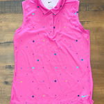 Nike  Dri Fit Pink Sleeveless Golf Polo Shirt Women's S Geometric Print Photo 0