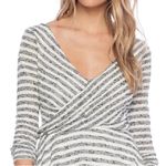 Free People NWT Maverick Black and White Striped V-Neck Dress Photo 8