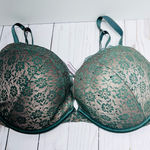 Victoria's Secret  Dream Angels Push Up Green Lace Bejeweled Bra Size 36DDD Photo 0