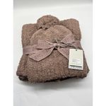 Barefoot Dreams NWT CozyChic Pom Pom Beanie Hat & Scarf Gift Set Chestnut Brown Photo 1