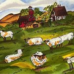 Country farm novelty handbag barn cows farmer sheep bunny rabbit scarecrow purse Photo 2