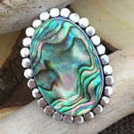 Abalone Sterling Silver Ring Size 7 Green Photo 0