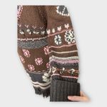 Lucky Brand Vintage Y2K Lucky Maxi Chunky Knit Wool Sweater Coat w/ Fringe – Brown S/M Boho Photo 13
