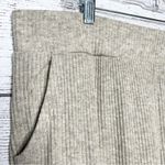 Gaiam Beige Ribbed Knit High Waist Wide Leg Pants Size XXL Yoga Lounge Comfy Photo 3