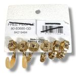 Free People Dainty Tiny Gold Half Hoop Earrings Set of 3 NWT Photo 3