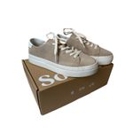 Soludos Ibiza Platform Sneaker Sz 8.5 NIB Leather Suede Sand Tan Casual Neutral Photo 1