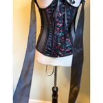 Adore Me Black red Cherry Lace Corset Halter Style boho Y2K rockabilly fairy S Photo 2