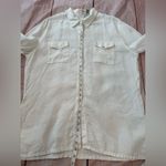 Chico's  Shirt Womens 2 White Linen Lino Casual Summer Comfort Light Button Turkey Photo 6