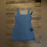 Lulus So Delighted Medium Wash Denim Corset Seam Mini Dress Photo 4